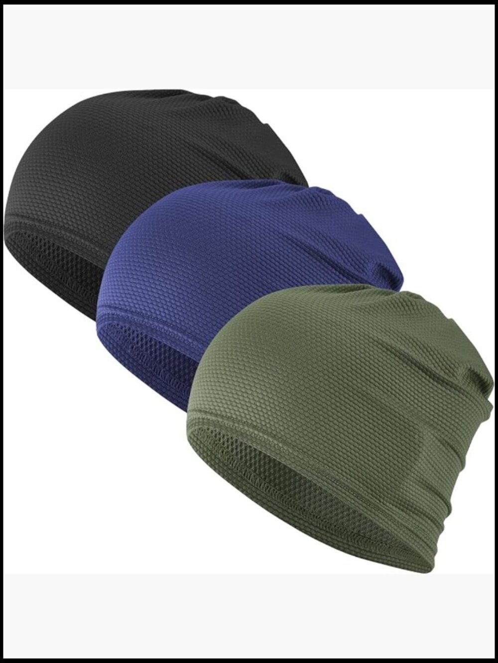 3 Pack Cooling Skull Caps Thin Breathable 3D Mesh Sport Cap for Running Cycling